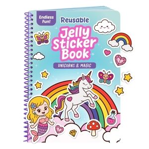 Unicorn Jelly Reusable Sticker Book - 50 Reusable Stickers